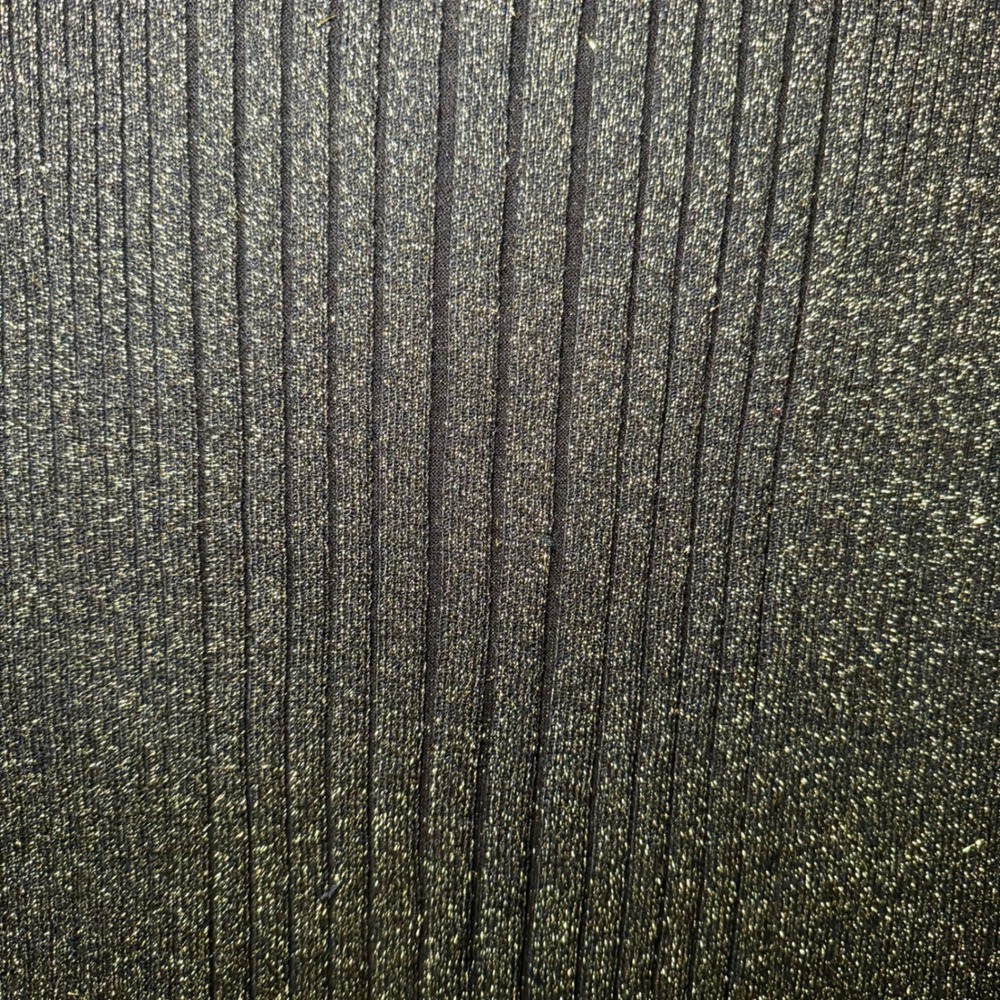 Carmen Marc Valvo Knit Skirt Gold Metallic Ribbed Pencil Career Party‎ - Picture 3 of 5